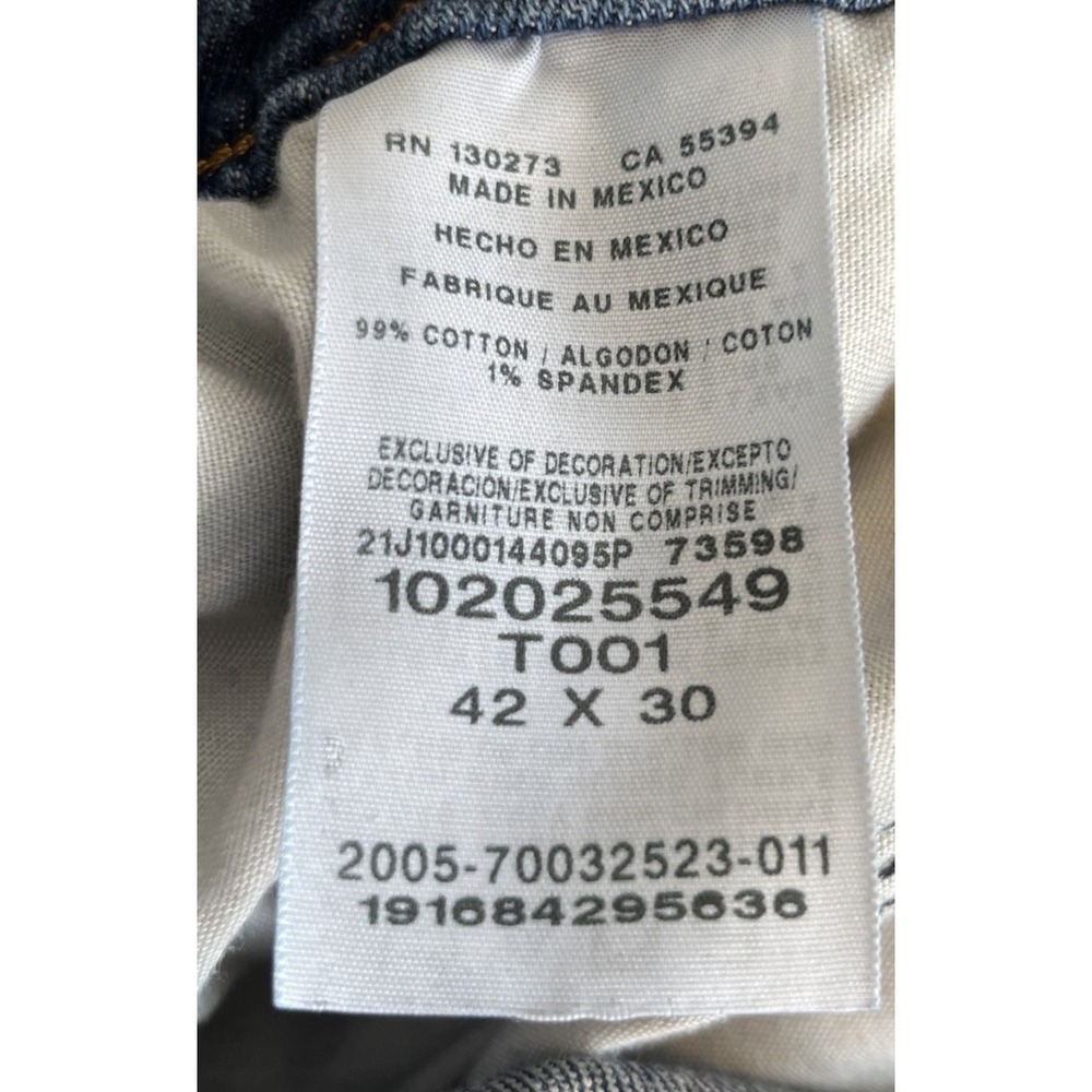 VTG Lee Jeans Relaxed Fit Mens 42x30 Blue Denim Pants Casual - Picture 14 of 15